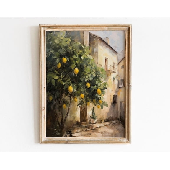 Amalfi Lemons Vintage Print Rustic Farmhouse Art Mediterranean Wall Art Aesthetic Room Decor Citrus Wall Art Modern Wall Decor