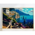thumbnail image 1 of Amalfi Wall Art Print Ocean View Watercolour Painting Italian Coast Landscape Contemporary Housewarming Gift Picture Blue Italy Home Decor Wall Art, Modern Wall Decor, 16x24 UNFRAMED, 1 of 2