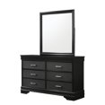 Amalia Black Dresser with Faux Shagreen Embossing and Crystal Pulls