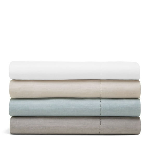 Amalia Home Collection Stonewashed Linen Flat Sheet, Queen