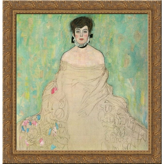 Amalie Zuckerkandl 20x20 Gold Ornate Wood Framed Canvas Art by Gustav Klimt