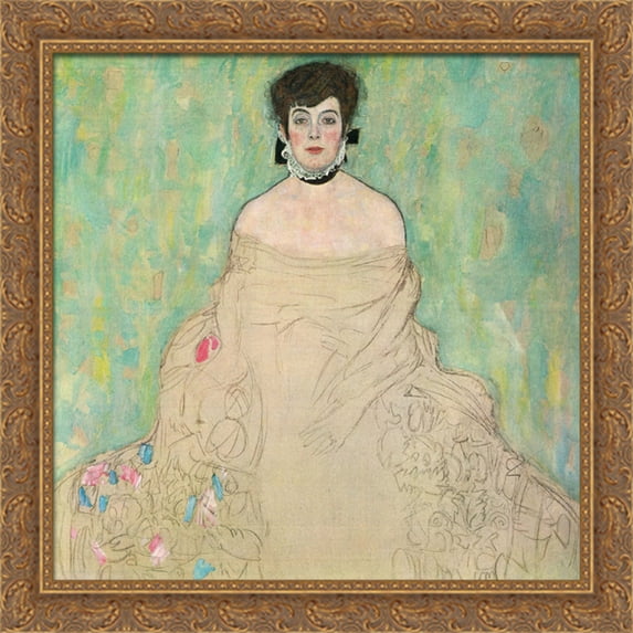 Amalie Zuckerkandl 28x28 Large Gold Ornate Wood Framed Canvas Art by Gustav Klimt