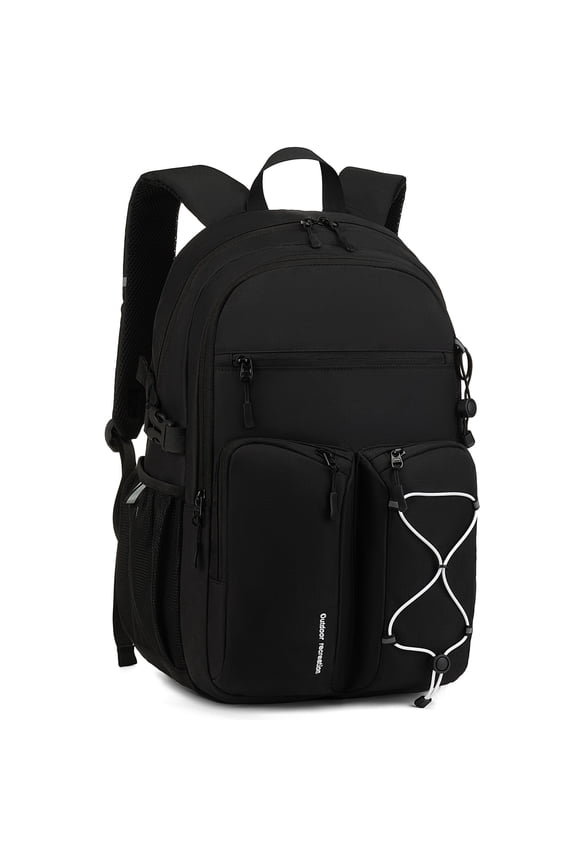 Travel Backpack for Men and Women, Water Resistant College Bookbag, Lightweight School Carry On Back Pack,black