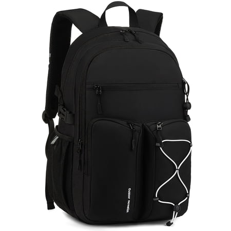 SMICURE Travel Backpack for Men and Women, Water Resistant College Bookbag, Lightweight School Carry On Back Pack,black