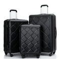 thumbnail image 1 of 3 Piece Hardside Luggage Sets, Hardshell Suitcase Lightweight Durable Spinner Wheels.Black, 1 of 8