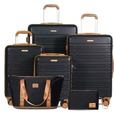 Hardside Luggage Sets 6 Piece, Hardshell Suitcase with TSA Lock Spinner Wheel and Travel Duffle Bag.Black