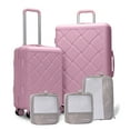 thumbnail image 1 of Luggage Sets Hardside 5 Piece Lightweight Hardshell Suitcase with Double Spinner Wheels and 3PCS Packing Cubes,(18"&26")Pink, 1 of 10
