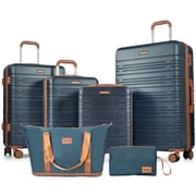 Hardside Luggage Sets 6 Piece, Hardshell Suitcase with TSA Lock Spinner Wheel and Travel Duffle Bag.Dark Green