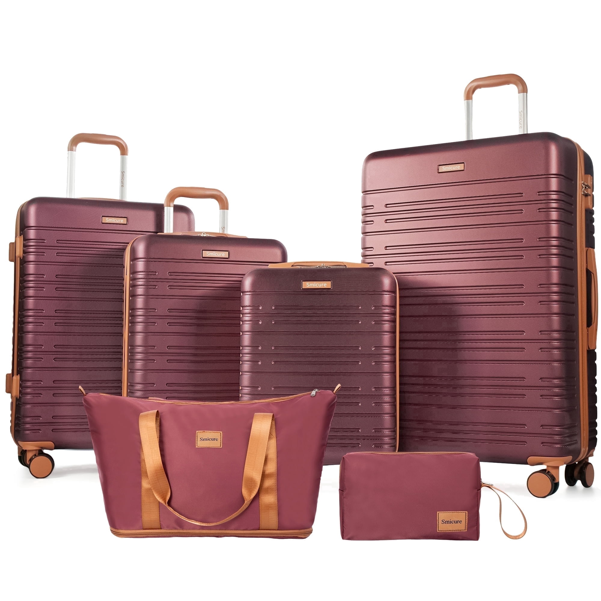 Amalodie 6 Piece Hardshell Luggage Set, Lightweight Spinner