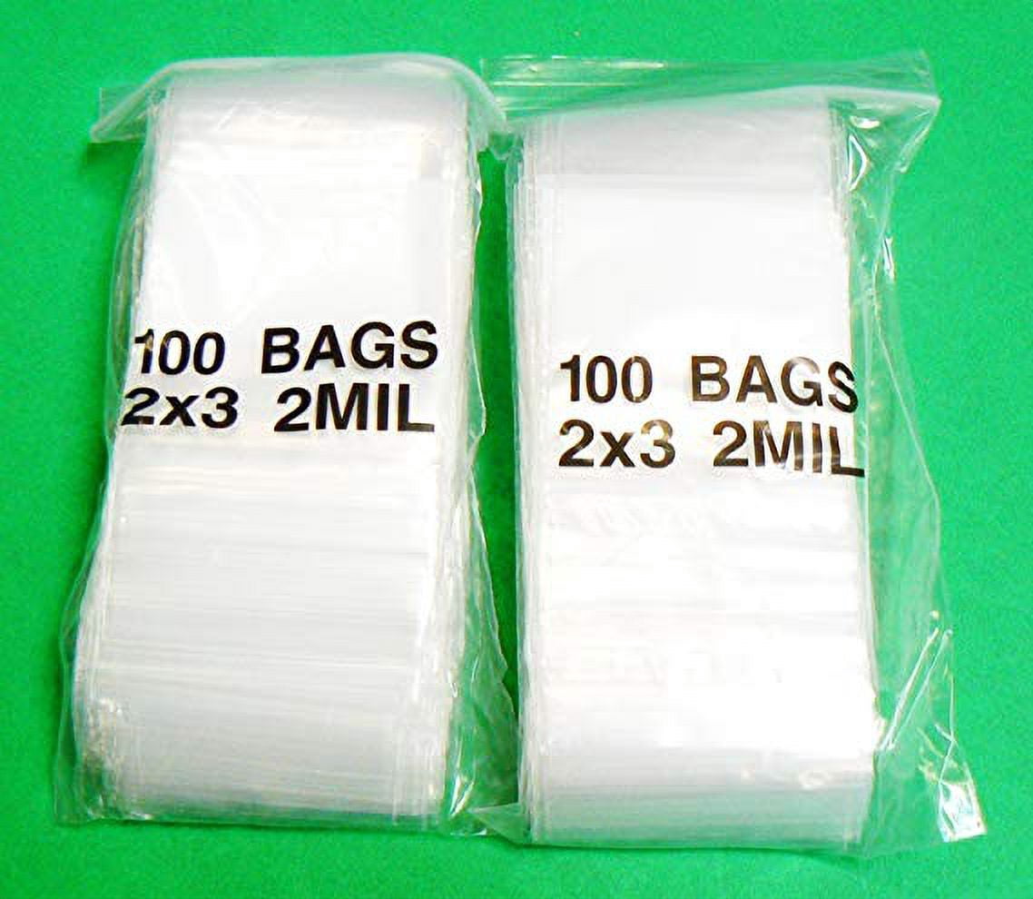 2 Mil. White Block Reclosable Poly Bags | White Stripe Bags