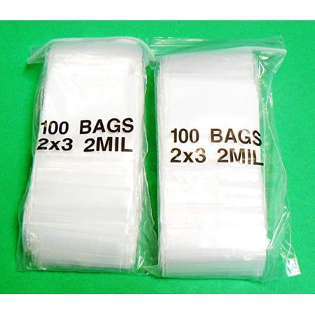 Amamax 200 Clear Reclosable Zipper Bag 2x3 inches - 2 Mil Thick