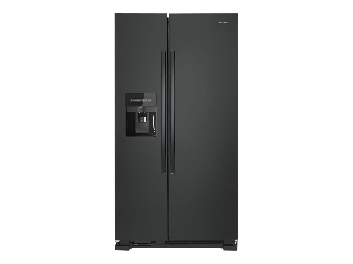 Amana ASI2575GRB - Refrigerator/freezer - side-by-side with water dispenser, ice dispenser - niche - width: 35.8 in - depth: 27.5 in - height: 69.3 in - 24.5 cu. ft - black
