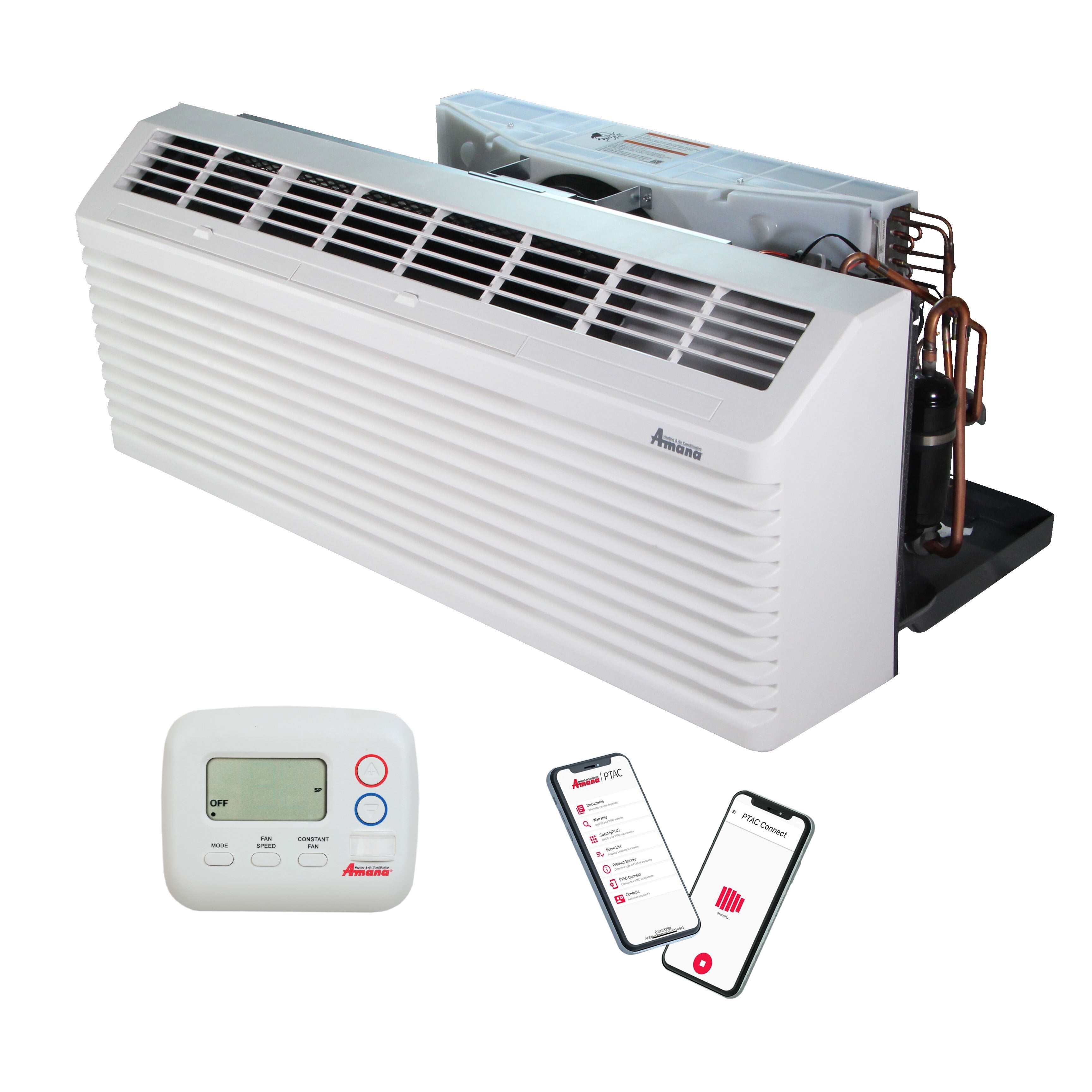 Amana 9,000 BTU PTAC Heat Pump R-32 with 3.5KW Heater and Thermostat ...