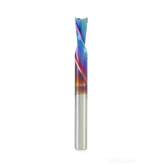 Amana Solid Carbide Coated Spiral Plunge Router Bit, 1/4 Diameter x 3/4 x 1/4 Inch Shank