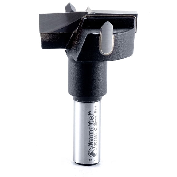 Amana Tool 203351 Carbide Tipped Hinge Boring Bit R/H 35mm D x 57mm Long x 10mm SHK