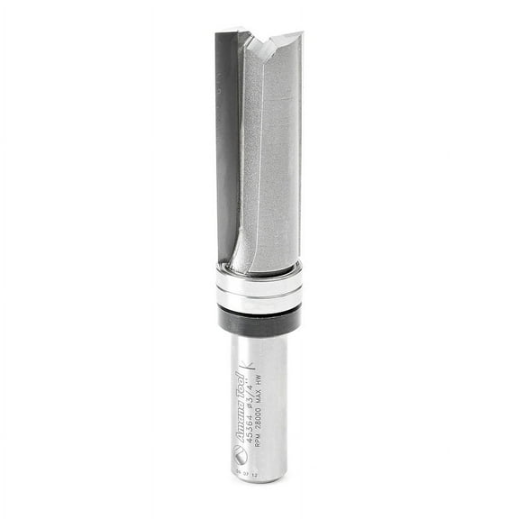 Amana Tool 45364 Carbide Tipped Down Shear Face Plunge Template 3/4 D x 2 Inch CH x 1/2 SHK w/ Upper Ball Bearing Router Bit