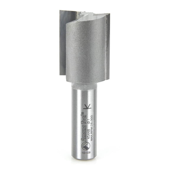Amana Tool 45448 Carbide Tipped Straight Plunge High Production 1 D x 1-1/4 CH x 1/2 SHK x 2-7/8 Inch Long Router Bit