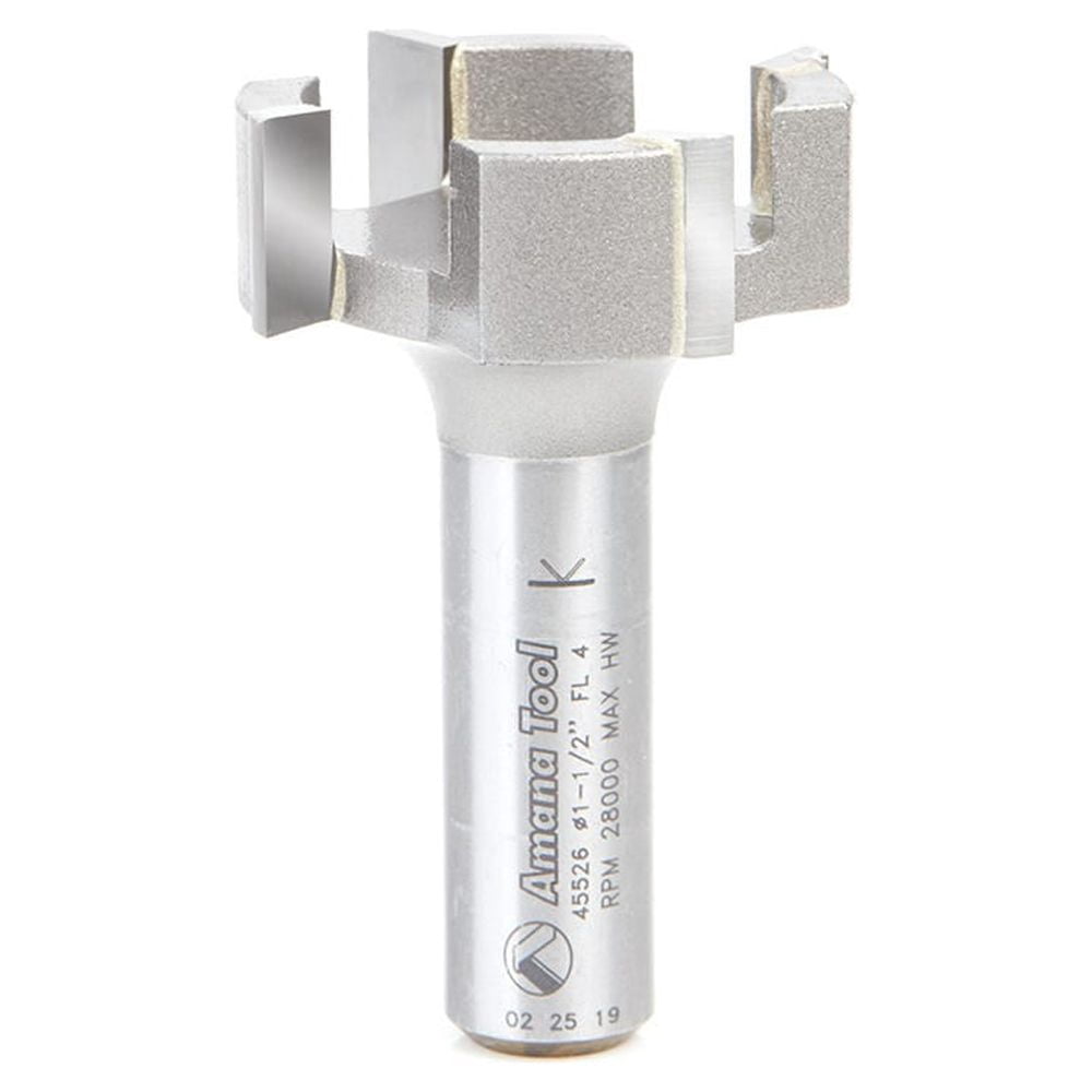 Amana 45526 1-1/2 X 1/2 C/T 4FL Spoilboard Cutter 1/2\" Shank - General Cutting Tools