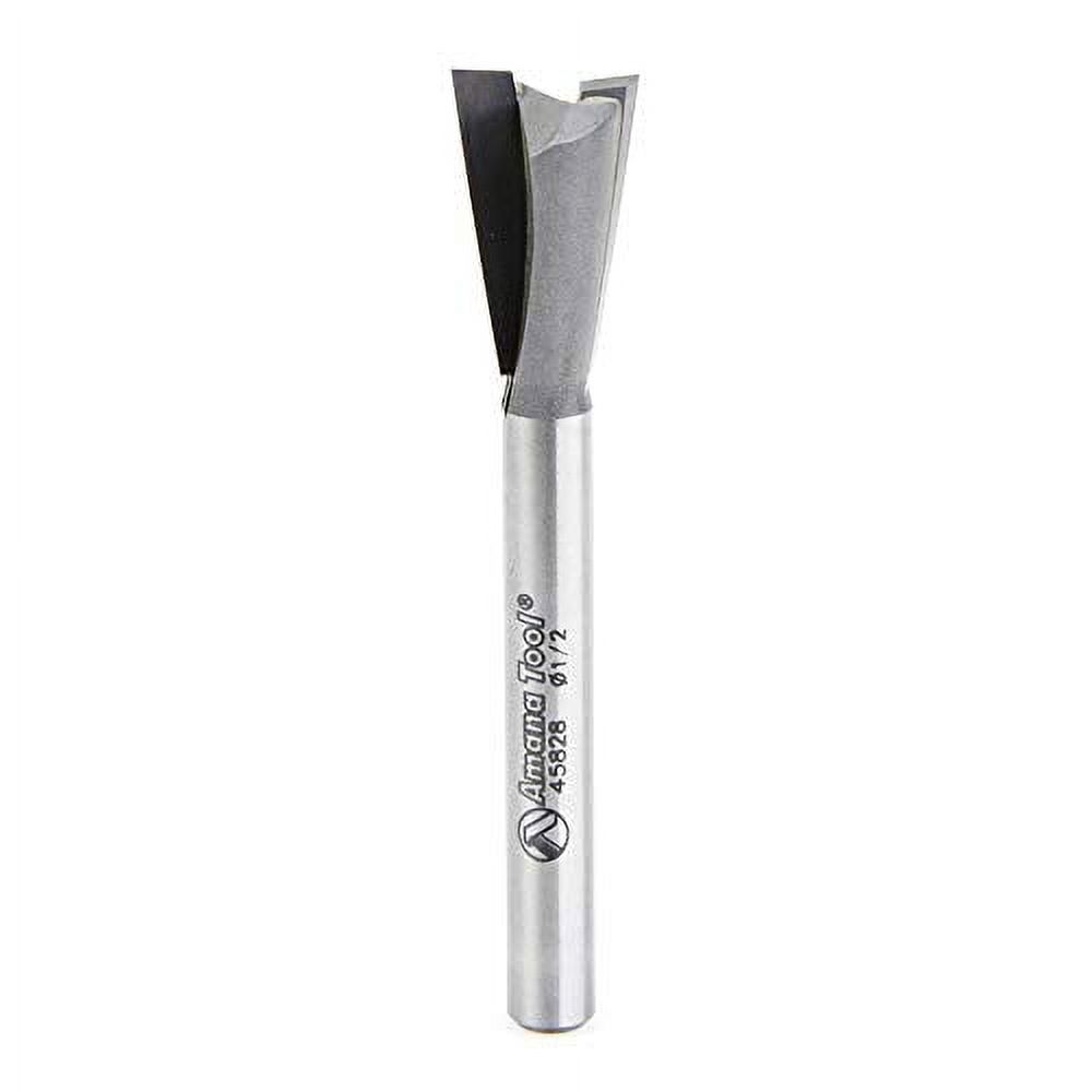Amana Tool Carbide Tipped Dovetail Bit | 8° X 1/2" Dia X 0.825" Cut X 1/4" Shank, Compatible With Leigh Dovetail Jigs