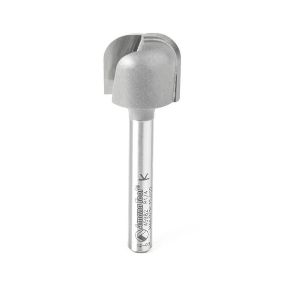 Amana Tool 45982 Carbide Tipped Bowl & Tray 1/4 R x 3/4 D x 5/8 CH x 1/4 Inch SHK Router Bit