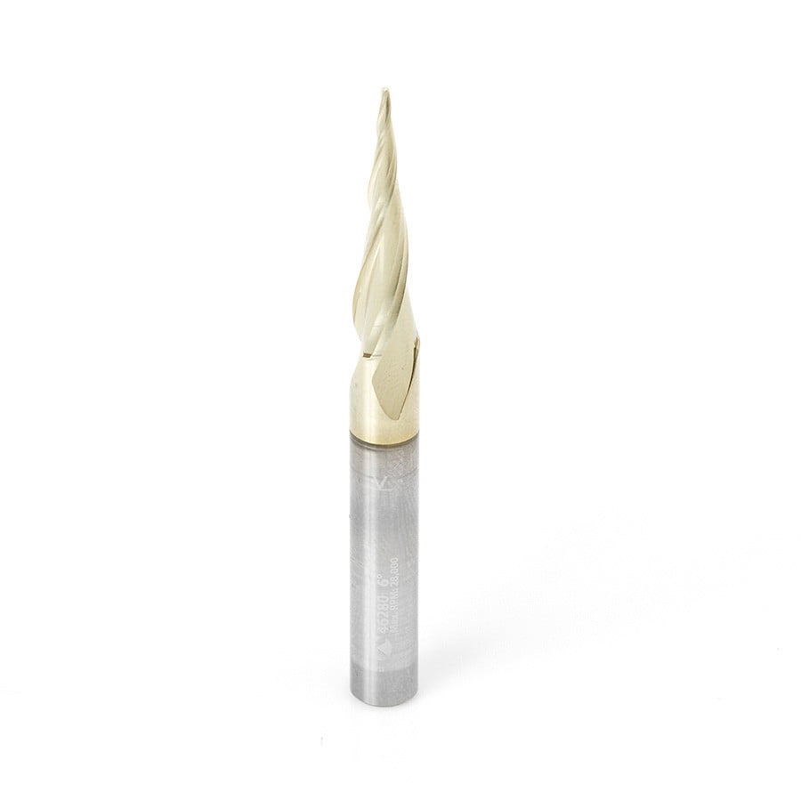 Amana Tool 46280-U CNC 2D and 3D Carving 6.2 Deg Tapered Angle Ball Nose x