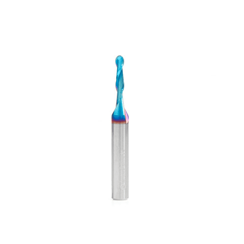 Amana Tool 46369-K SC Spektra Extreme Tool Life Coated Double Flute Up-Cut Ball Nose Spiral 1/16 R x 1/8 D x 1/2 CH x 1/4 SHK x 2 Inch Long Router Bit