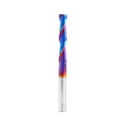 Amana Tool 46577-K CNC Spektra Extreme Tool Life Coated Spiral 2D/3D Carving 0.10 Deg Straight Angle Flat Bottom x 1/4 D x 1-1/2 CH x 1/4 SHK x 3 Inch Long x 2 Flute SC Up-Cut Router Bit