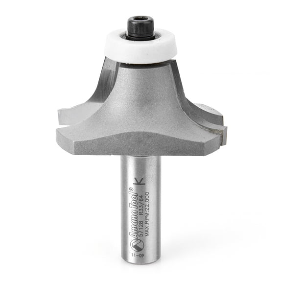 Amana Tool 57128 Carbide Tipped Undermount Bowl Solid Surface 2-1/8 D x 1 Inch CH x 18 Deg Angle x 1/2 SHK Router Bit