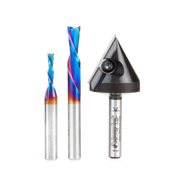 Amana Tool AMS-119 Matt 3-Pc CNC Starter Pack 1/4 Inch Shank
