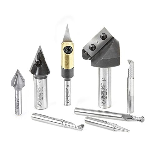 Amana Tool AMS-130 8-Pc CNC Signmaking Starter Router Bit Set