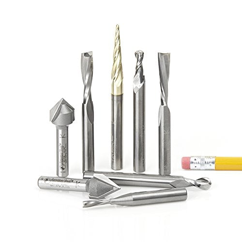 Amana Tool AMS-134 8-Pc General Purpose 1/4 Inch Shank Router Bit Set