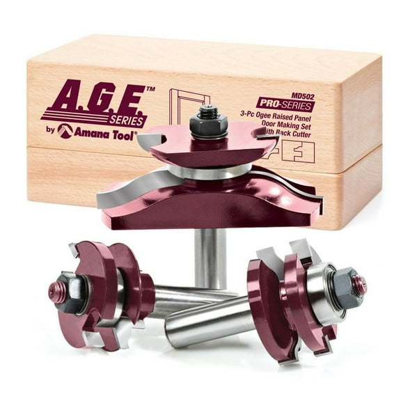 Amana Tool MD502 Raised Panel Door Making Carbide Tipped Router Bit Set