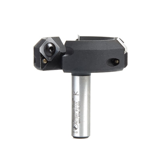 Amana Tool RC-2261 Spoilboard Insert Carbide 3 Wing Surfacing Planing Flycutting & Slab Leveler 2-1/2 Diameter x 1/2 SHK Router Bit with Anti-Kick Back Design