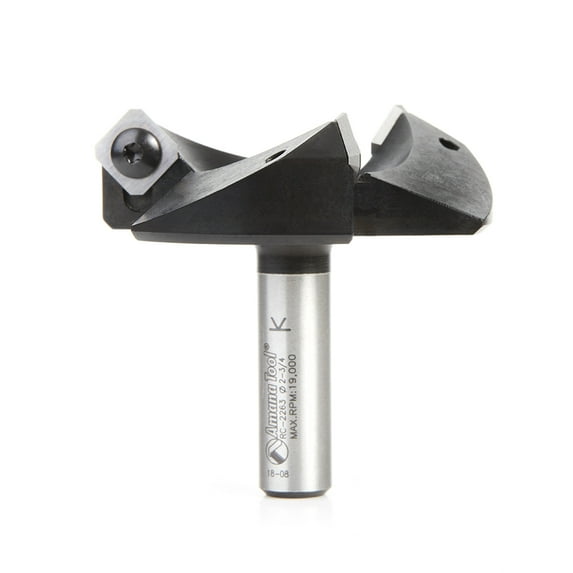 Amana Tool RC-2263 Heavy Duty CNC Spoilboard Insert Carbide 3 Wing Plunging Surfacing Planing Flycutting & Slab Leveler 2-3/4 D x 53/64 CH x 1/2 SHK Router Bit Includes RCK-459 (3)