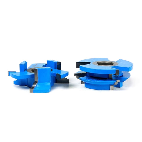 Amana Tool SC446 2-PC Carbide Tipped 3-Wing Stile & Rail Bead Cabinet Door 2-11/16 D x 1 CH x 9/32 R x 1/2 & 3/4 Bore Shaper Cutter Set for 3/4 Material