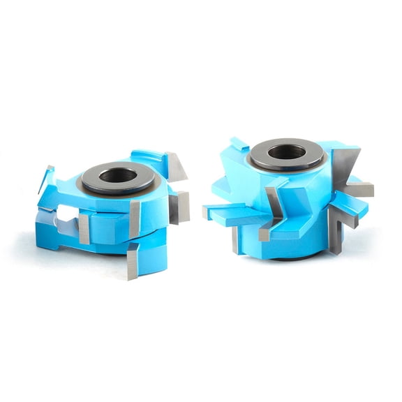 Amana Tool SC565 2-PC Carbide Tipped 3-Wing Instile & Rail Adjustable Cabinet Door 22-1/2 Degree Bevel x 2-3/8 D x 1-1/16 to 1-21/64 CH x 1/2 & 3/4 Bore Shaper Cutter Set for 5/8 to 1-1/4 Material