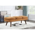 thumbnail image 1 of Amanda 54" Mid-Century Bench in Rust Brown Fabric, 1 of 5