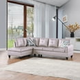 thumbnail image 1 of Amanda 97" Wide 2 Pieces Faux Leather Left Facing Sofa Set, 1 of 2
