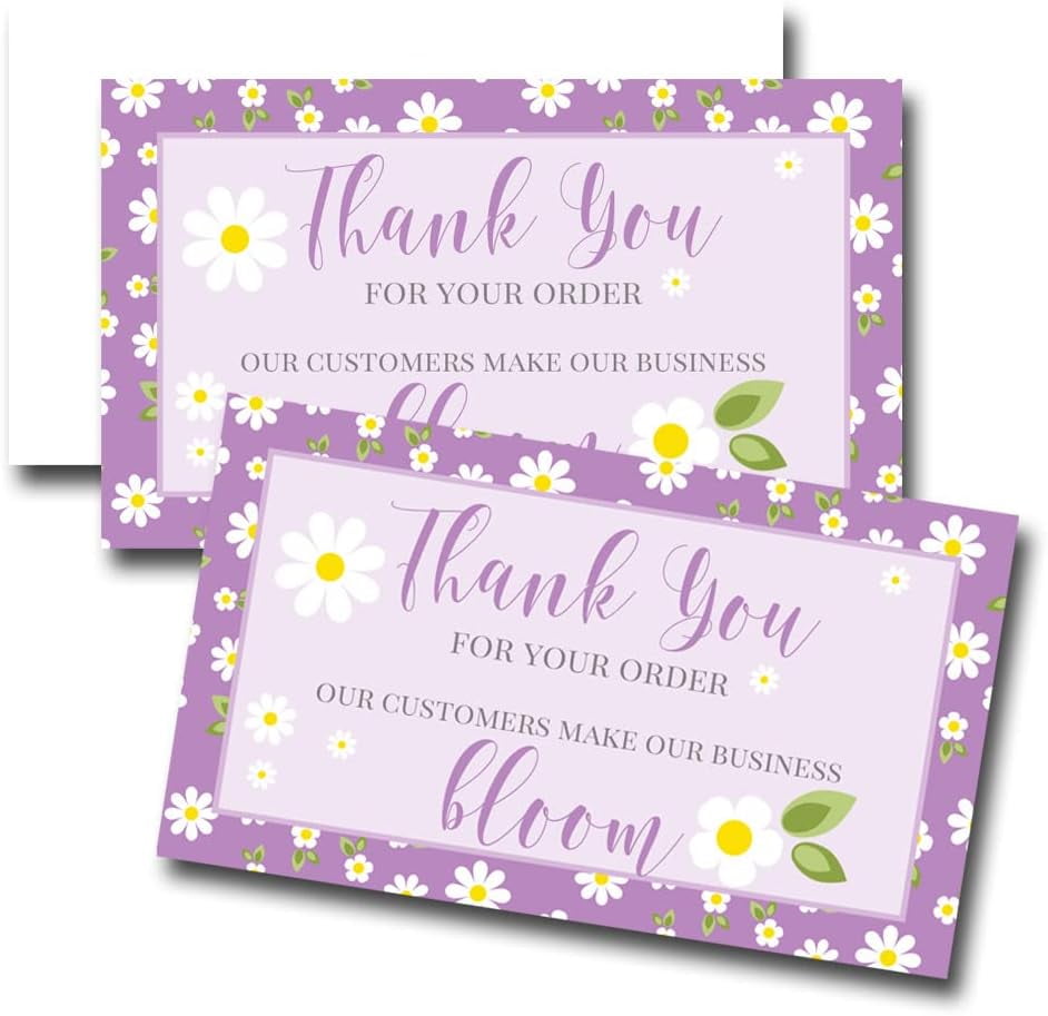 Amanda Creation Customers Make Business Bloom Purple Daisy Themed Thank ...