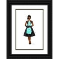 thumbnail image 1 of Amanda Greenwood 11x14 Black Ornate Wood Framed with Double Matting Museum Art Print Titled - Teal shopping girl, 1 of 4