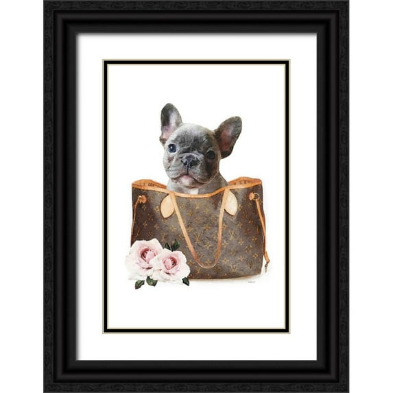 Amanda Greenwood 13x18 Black Ornate Wood Framed with Double Matting Museum Art Print Titled - Fashion Bag with Frenchie II