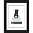 thumbnail image 1 of Amanda Greenwood 17x24 Black Ornate Wood Framed with Double Matting Museum Art Print Titled - Bookstack Teal Pug, 1 of 4