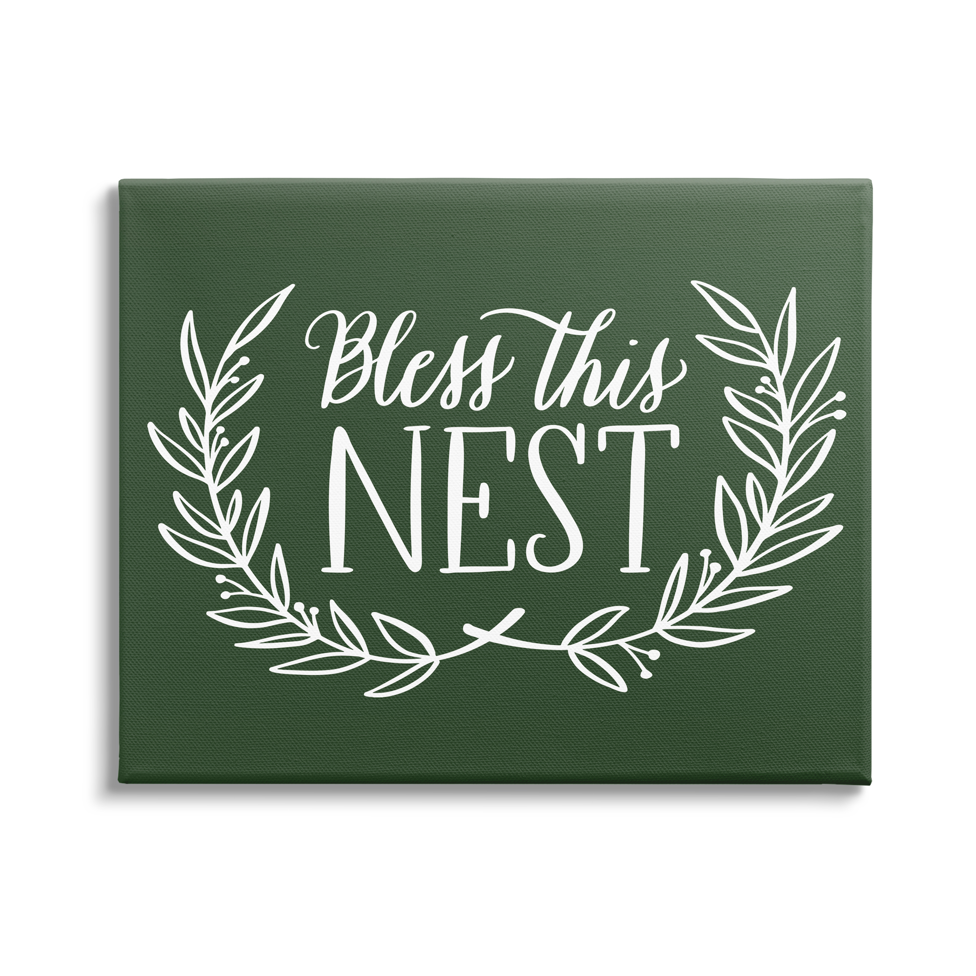 Stupell Industries Bless This Nest Laurel Wreath Crown Foliage,40 x 30, Design by Amanda McGee