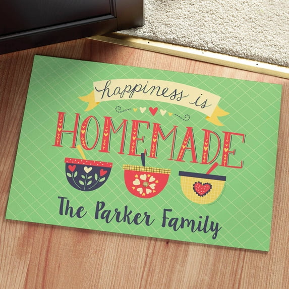 Amanda McGee 'Happiness is Homemade' Personalized Doormat