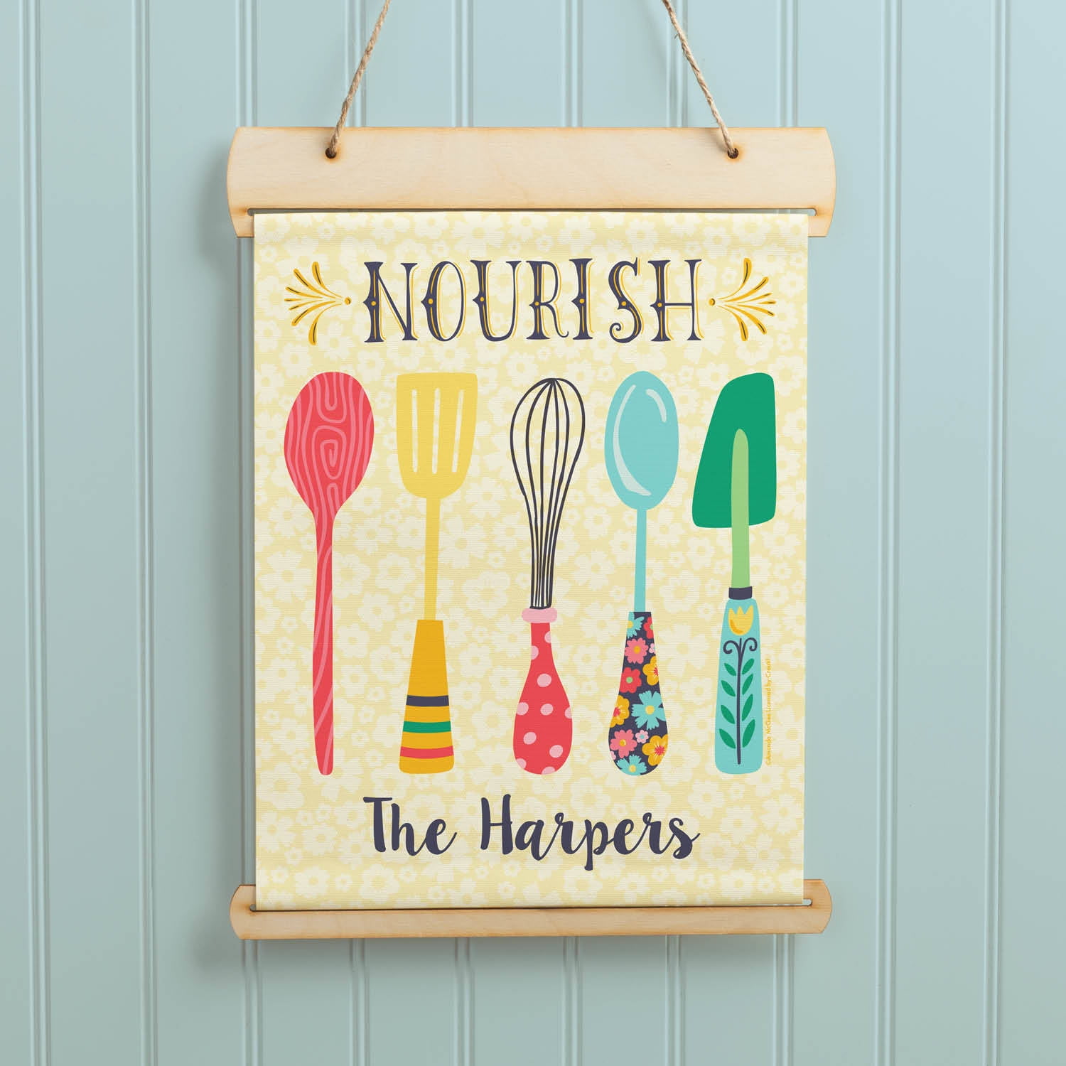 Amanda McGee 'Nourish' Personalized Hanging Canvas Banner