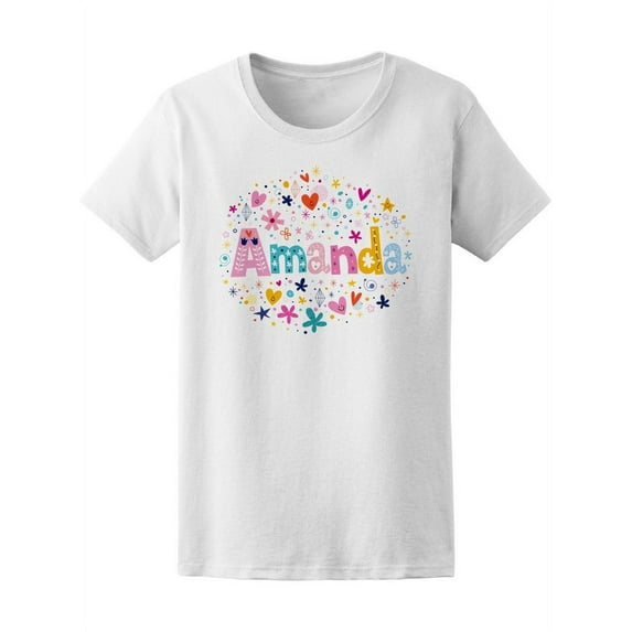 Amanda Name With A Cool Pattern T-Shirt Women -Image by Shutterstock, Female Medium