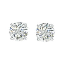 Amanda Rose Collection 1/4ct TW Diamond Stud Earrings for Women in 14K White Gold