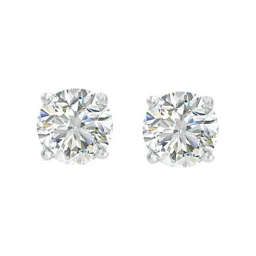 Amanda Rose Collection 1/4ct TW Diamond Stud Earrings for Women in 14K White Gold
