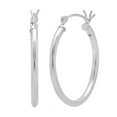 thumbnail image 1 of Amanda Rose Collection 10K White Gold 1 inch Round Hoop Earrings  for Women, 1 of 2