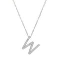 thumbnail image 1 of Amanda Rose Collection 14K White  Gold Diamond "W" Initial Pendant, 16" Necklace, 1 of 3